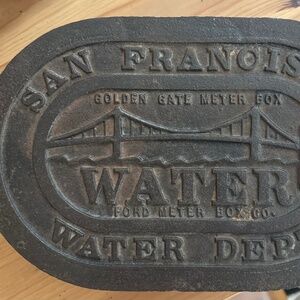 San Francisco Memorabilia! Water department cast iron cover